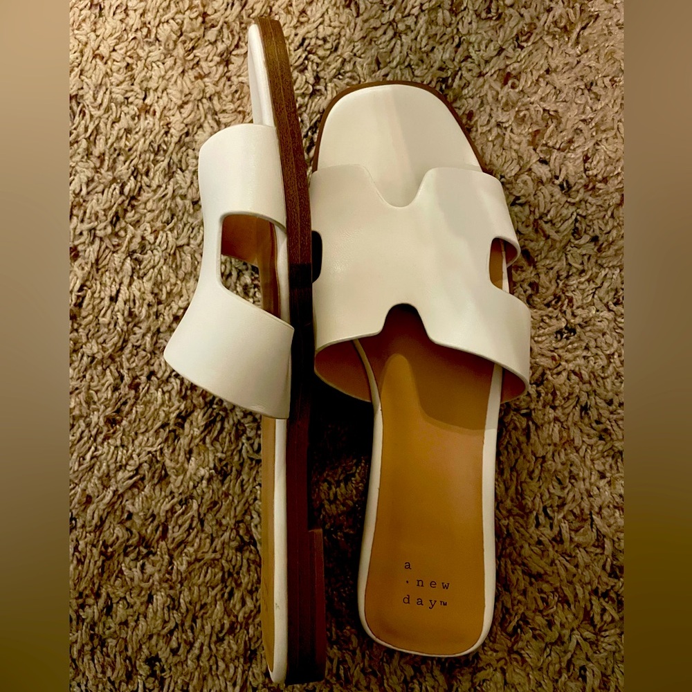 A New Day Women's White Slide Sandals